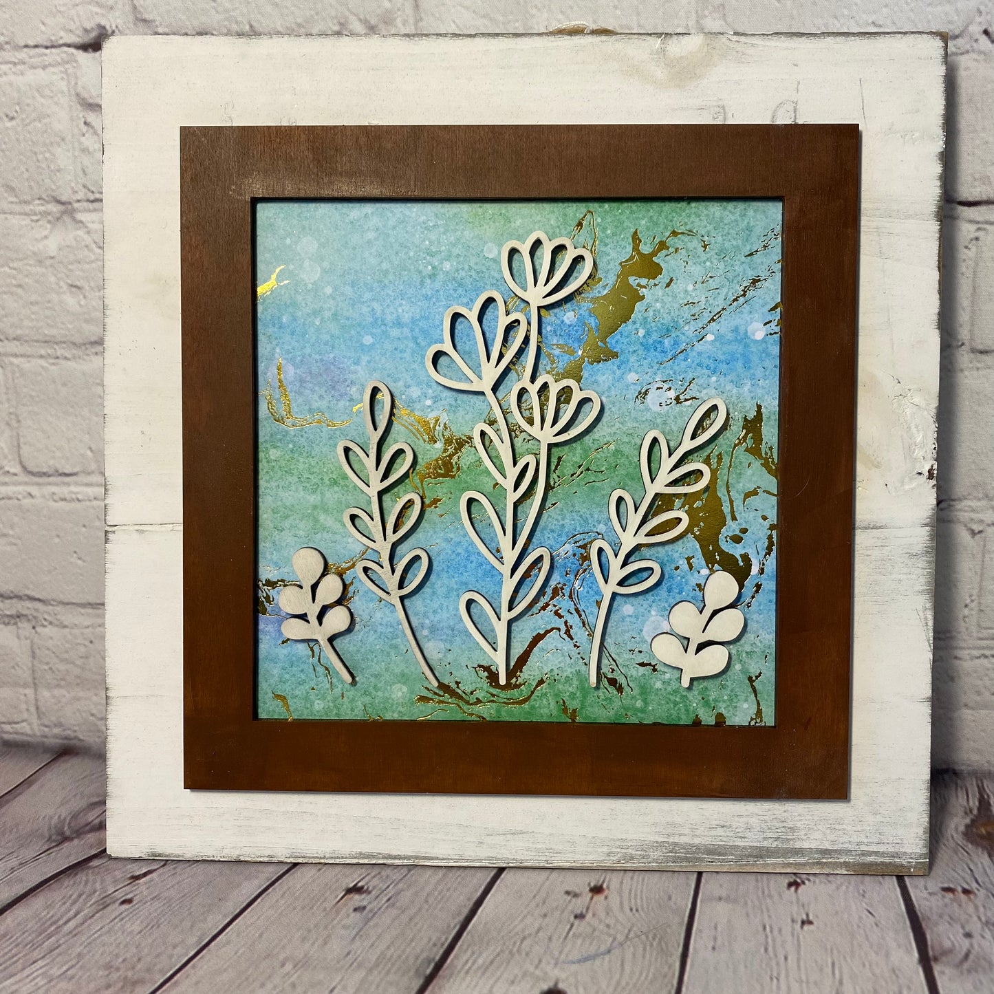 Shiplap Wall Art- Flowers