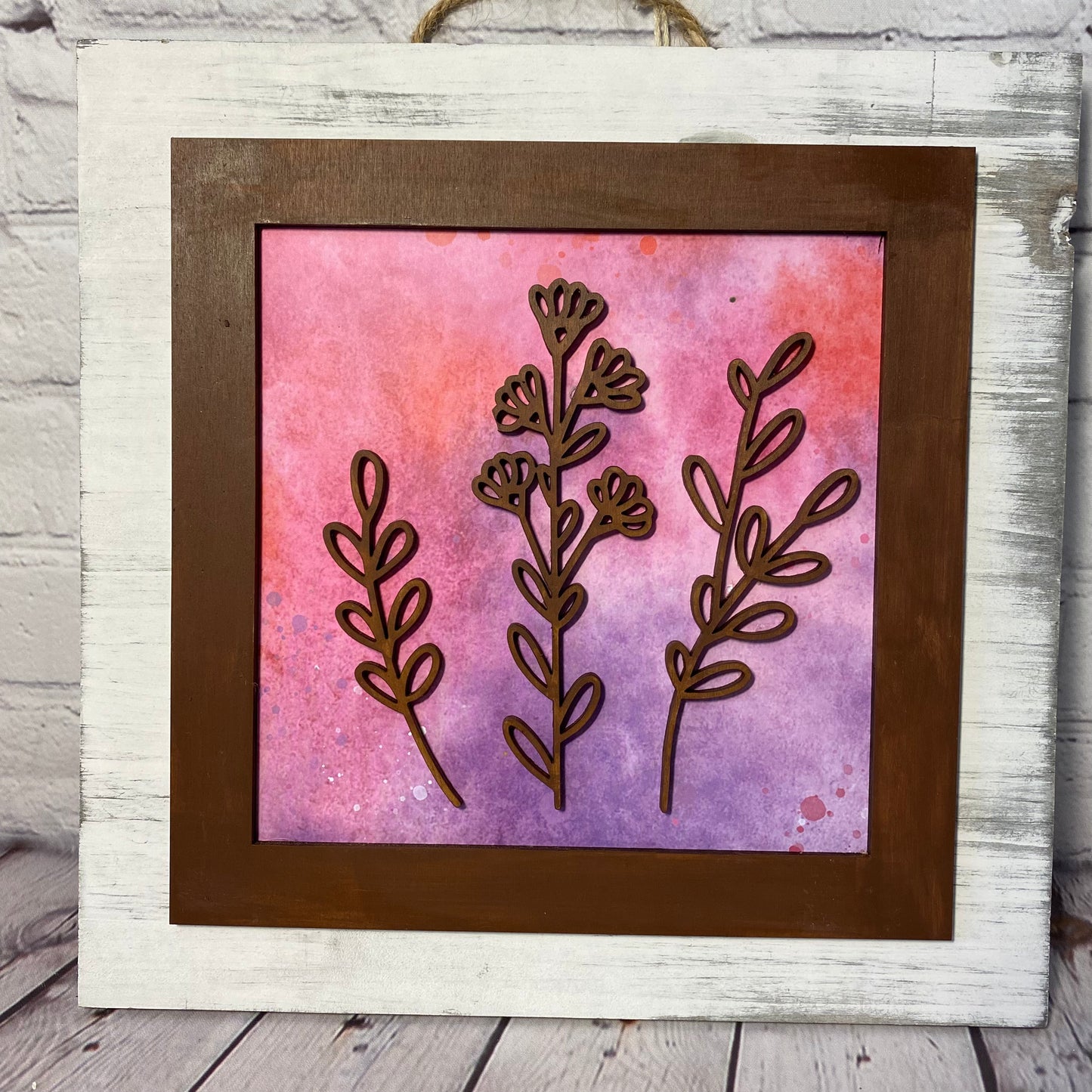 Shiplap Wall Art- Flowers