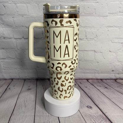 Mama Leopard Print Copper Tumbler