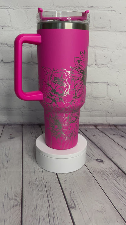 Peony & Sunflower 40oz Tumbler